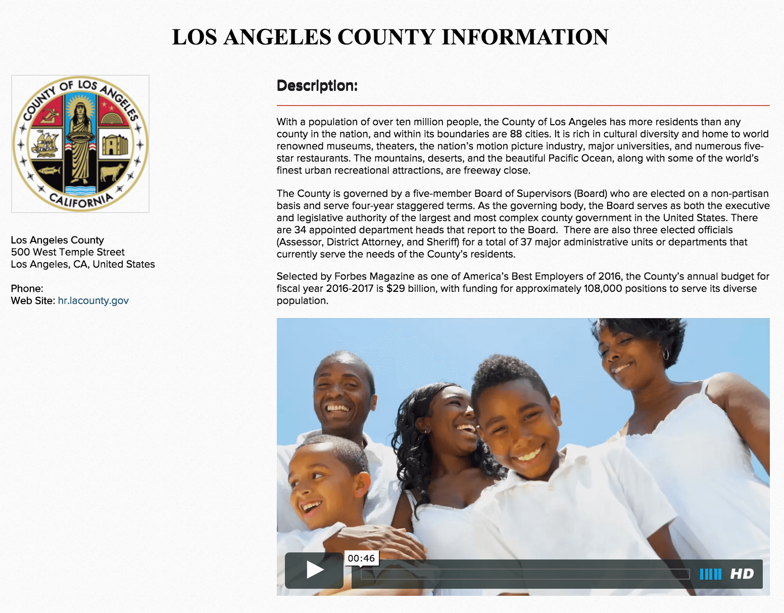 employer profile LA County 