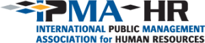 Logo of the International Public Management Association for Human Resources (IPMA-HR). The logo features three diamond shapes in grey, blue, and orange, followed by the text "IPMA-HR" in bold letters. Below this, the full name of the organization is written.