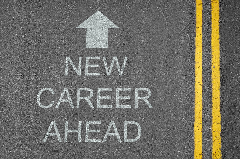 New,Career,Ahead,Concept,Road,Surface,Marking,With,Arrow job interview