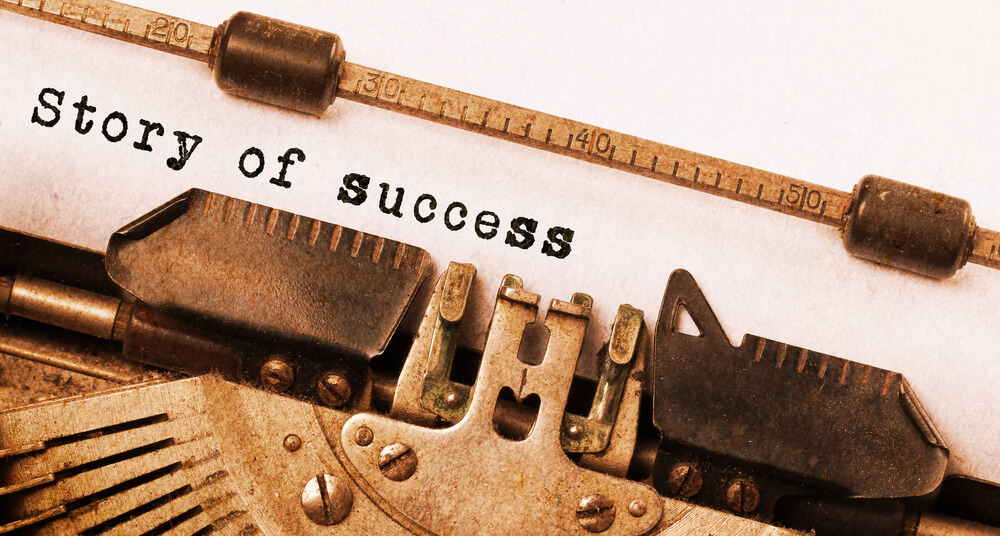 Vintage,Inscription,Made,By,Old,Typewriter,,Story,Of,Success