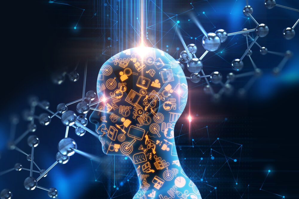 Virtual,Human,3dillustration,On,Business,And,Learning,Technology,Background,Represent