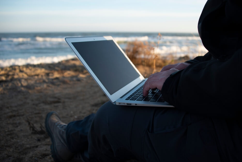 Beautiful,Background,With,Empty,Screen,Of,Laptop.,Man,Working,Remotely leadership