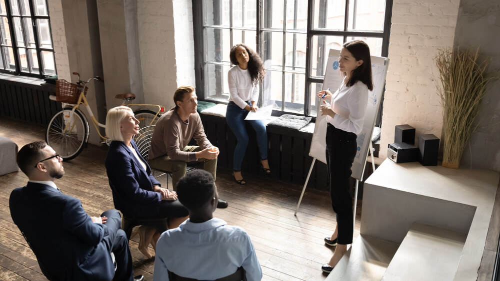 Top,View,Concentrated,Different,Generations,Mixed,Race,Employees,Listening,To