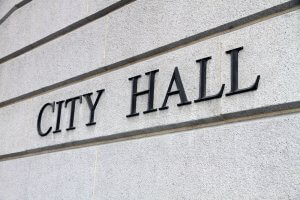 ‘City Hall’ Sign on a building