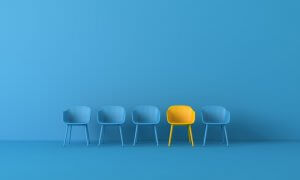 Blue and yellow chairs