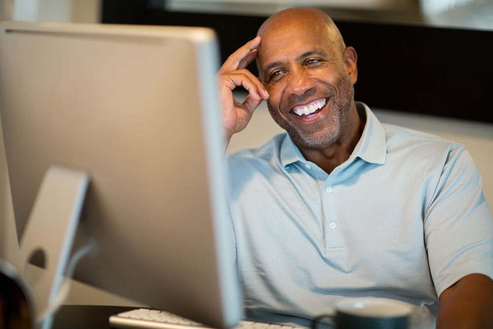 African,American,Man,Working,From,His,Home,Office.