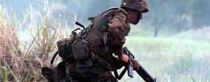 A soldier in action
