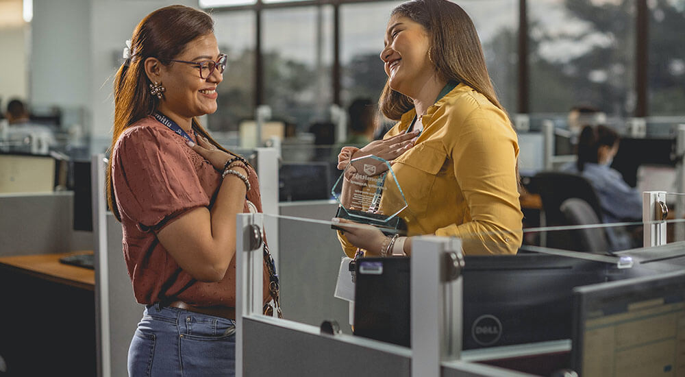 Women talking in the office - Harris County