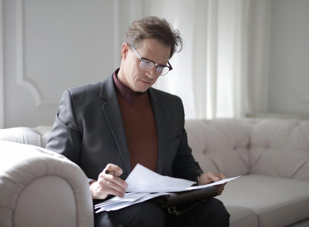 A man arranging books