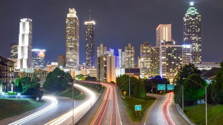 City lights representing atlanta georgia careers in government