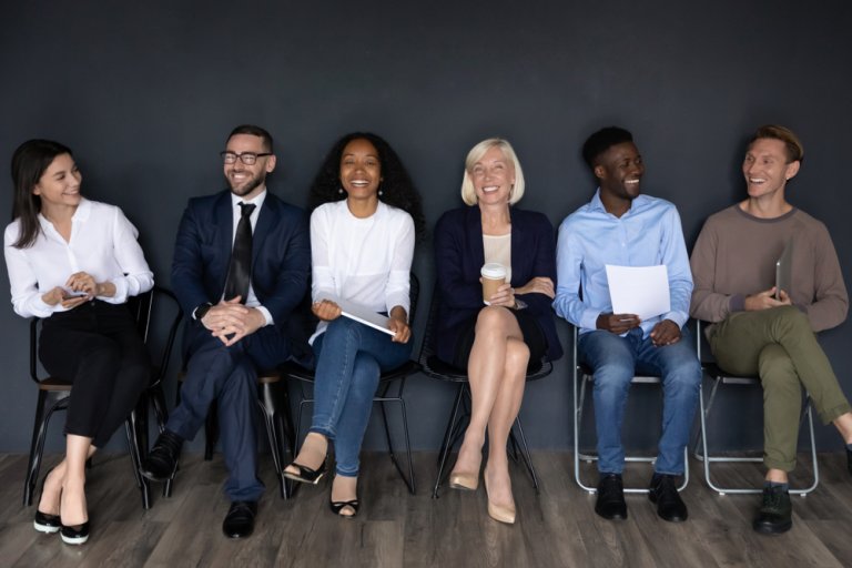 A happy group of professional indiviaduals with different race