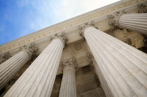 Low angle view of the Grand Classical Stone columns