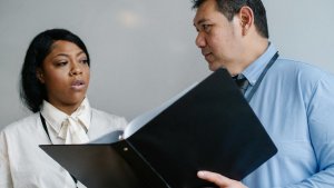 An employer asking about a document to an employee