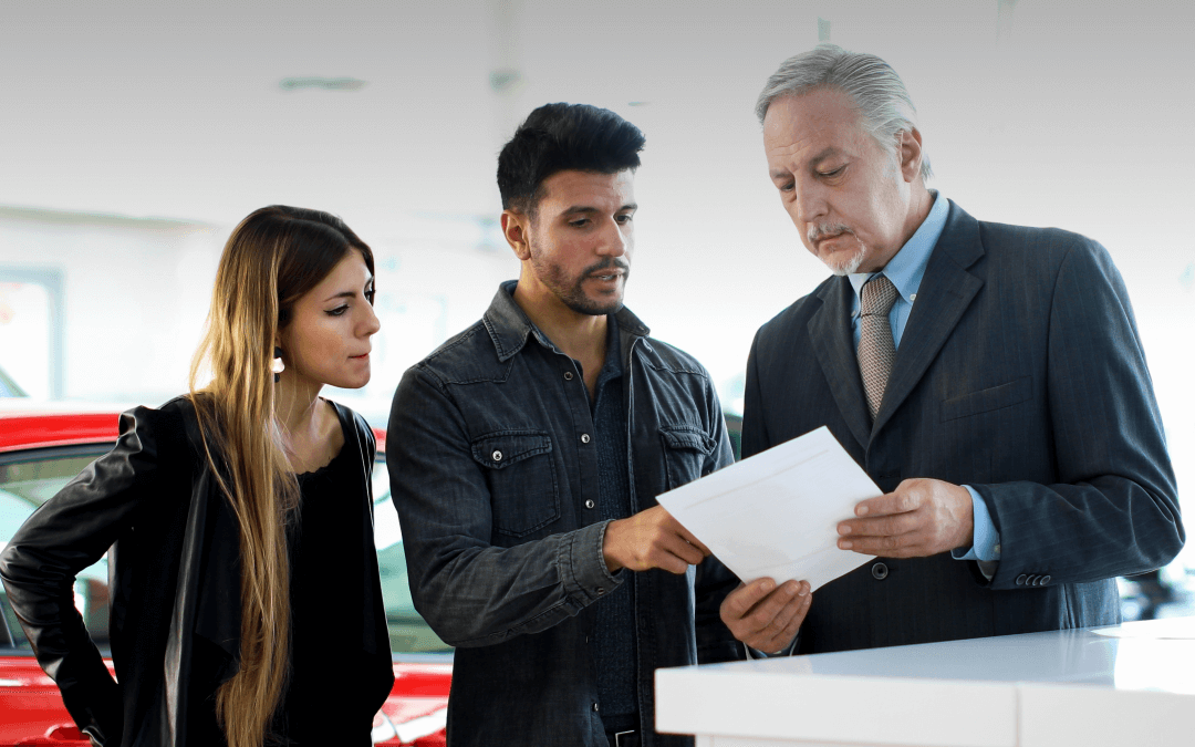 A man asking questions to a businessman to ensure a quality product