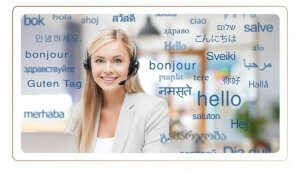 An employee for customer service and an indication of different languages