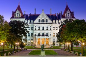 Albany; the capital of the state of New York in the United States.